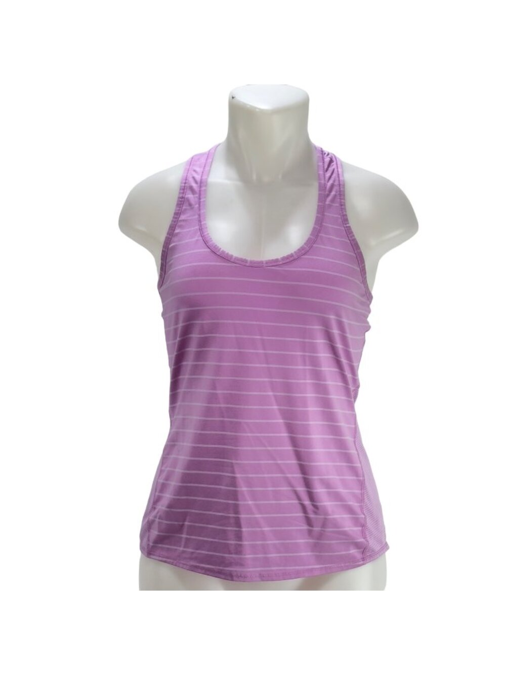 ATHLETA Women's Athletic Activewear Top Pink Striped Racerback Tank Size S